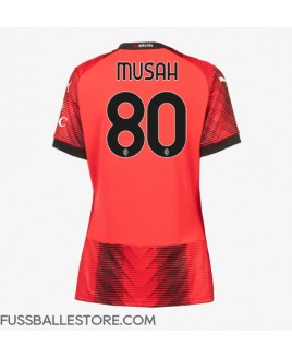 Günstige AC Milan Yunus Musah #80 Heimtrikot Damen 2023-24 Kurzarm